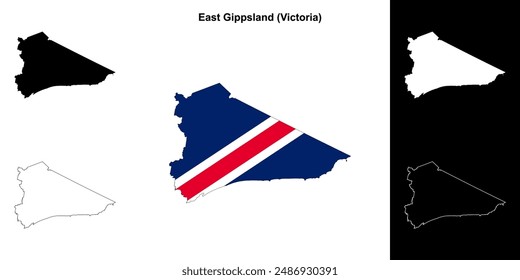 East Gippsland (Victoria) outline map set