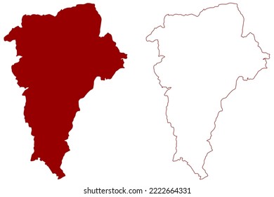East Hampshire Non-metropolitan district (United Kingdom of Great Britain and Northern Ireland, ceremonial county Hampshire or Hants, England) map vector illustration, scribble sketch map