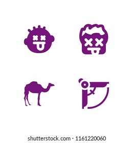 east icon. 4 east set with camel, dead and compass vector icons for web and mobile app