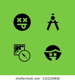 east icon. 4 east set with map and compass orientation tools, compass and dead vector icons for web and mobile app