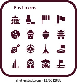 "east icon set. 16 filled east icons. Simple modern icons about - Pagoda
