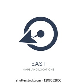 East icon. Trendy flat vector East icon on white background from Maps and Locations collection, vector illustration can be use for web and mobile, eps10