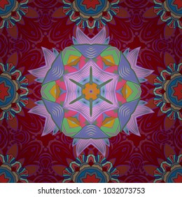East, Islam. Mandala colored background. Arabic Vintage decorative ornament. Vector Mandala pattern on colorful background.