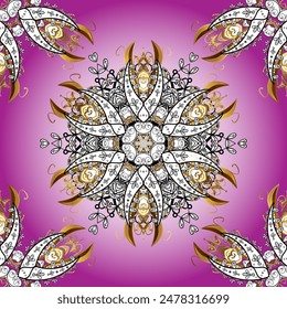 Ost, Islam. Mandalafarbener Hintergrund. Arabisches Klassisches dekoratives Ornament. Vektorgrafik Mandala-Muster auf Weiß, Neutral und Violett.
