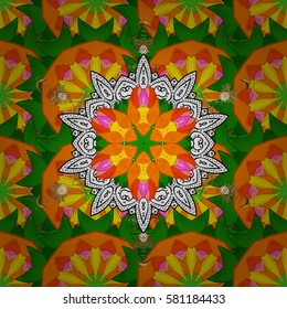 East, Islam. Mandala colored background. Arabic Vintage decorative ornament. Vector Mandala pattern on background.
