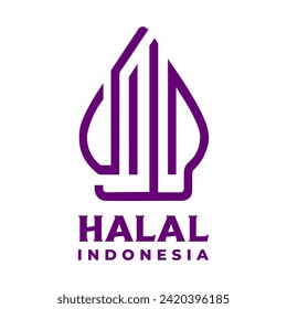 East Java, Indonesia, 2024 2 February: Halal Indonesia logo new branding. Indonesian halal logo rebranding