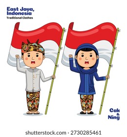 Ilustração vetorial tradicional de pano de Java Oriental