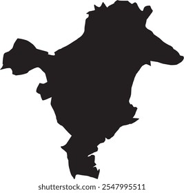 East Kalimantan Province in Indonesia vector map silhouette, isolated on white background. High detailed silhouette illustration. 34 Province in Indonesia