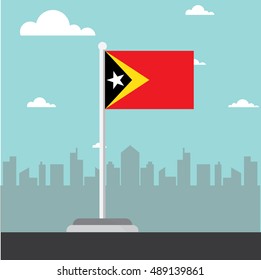 east leste flag flat design vector illustration