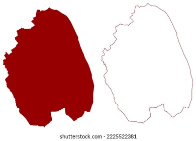 East Lindsey non-metropolitan district (United Kingdom of Great Britain and Northern Ireland, ceremonial county Lincolnshire or Lincs, England) map vector illustration, scribble sketch map