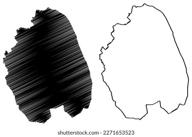 East Lindsey non-metropolitan district (United Kingdom of Great Britain and Northern Ireland, ceremonial county Lincolnshire or Lincs, England) map vector illustration, scribble sketch map