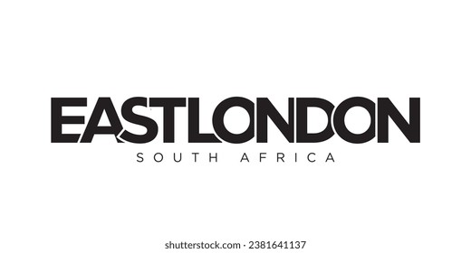 East London in the South Africa emblem for print and web.