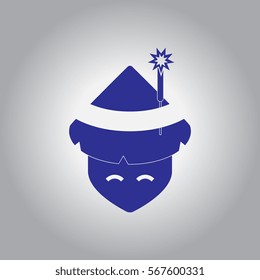 east man Vector illustration of Chinese new year celebration in flat style Chinese man in traditional conical hat with sparkler