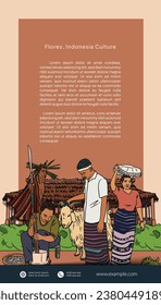 East Nusa Tenggara Indonesia Culture Illustration design idea