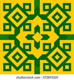 The east ornament with a golden patterns on a green background