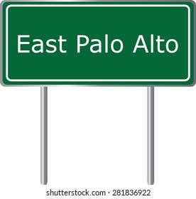 East Palo Alto , California, road sign green vector illustration, road table, USA city