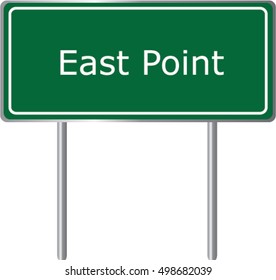 East Point , Georgia , road sign green vector illustration, road table, USA city