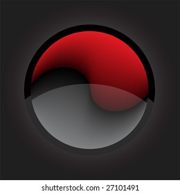 East red-black symbol. A vector. Without mesh.