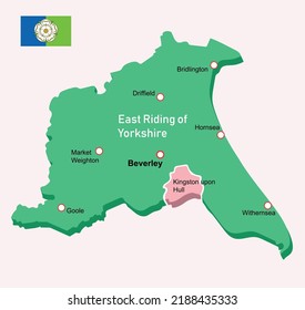 Vektorgrafik East Riding von Yorkshire Karte in England