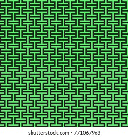 East seamless ornament of geometrical figures on a green background