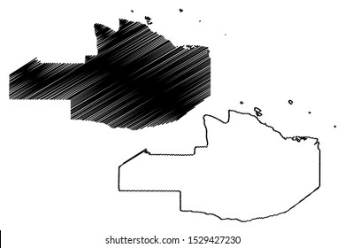 East Sepik Province (Independent State of Papua New Guinea, PNG, Provinces of Papua New Guinea) map vector illustration, scribble sketch East Sepik map