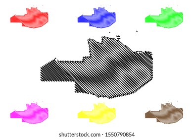 East Sepik Province (Independent State of Papua New Guinea, PNG, Provinces of Papua New Guinea) map vector illustration, scribble sketch East Sepik map
