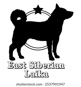 East Siberian Laika dog silhouette,  dog, dog breeds, logo, vector, silhouette, logo design, animal, illustration, icon, sign, design, black,  symbol, pet