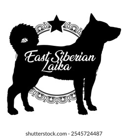 East Siberian Laika dog silhouette, dog, dog breeds,  vector, silhouette, logo design, animal, illustration, icon, sign, black, pet