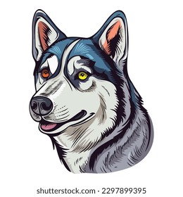 East Siberian Laika Husky Dog Flat Icon Isolated On White Background