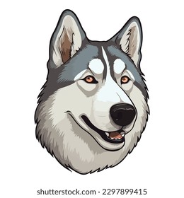 East Siberian Laika Husky Dog Flat Icon Isolated On White Background