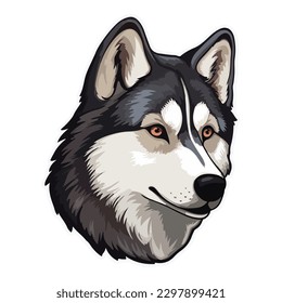 East Siberian Laika Husky Dog Flat Icon Isolated On White Background