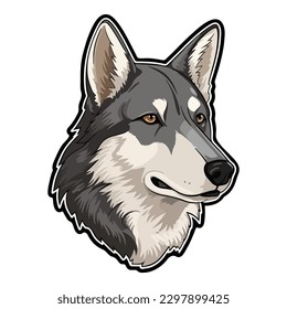 East Siberian Laika Husky Dog Flat Icon Isolated On White Background