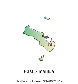 East Simeulue map City. vector map of province Aceh capital Country colorful design, illustration design template on white background