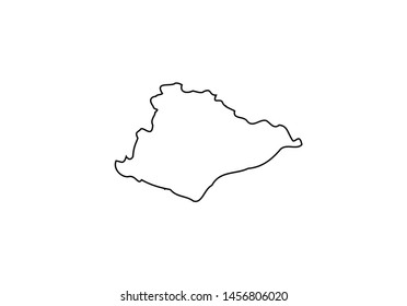 East Sussex County outline map England region United Kingdom state country