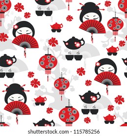 East tea time seamless pattern