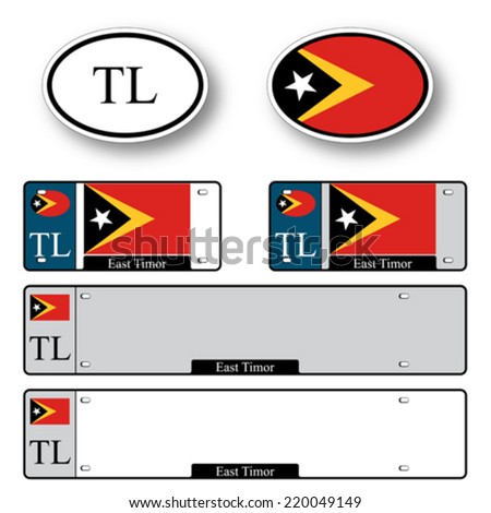 east timor auto set against white background, abstract vector art illustration, image contains transparency