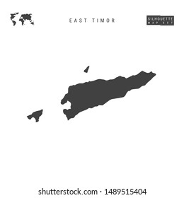 East Timor Blank Vector Map Isolated on White Background. High-Detailed Black Silhouette Map of East Timor.