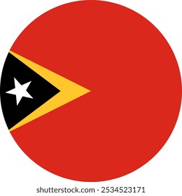 Timor-Leste Bandeira Círculo, Bandeira Círculo de Timor-Leste, Imagens Vetoriais