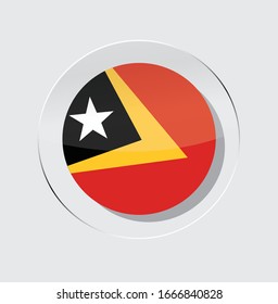 East Timor country flag circle icon with a white background