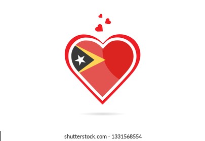 East Timor country flag inside love heart  design suitable for a logo icon design