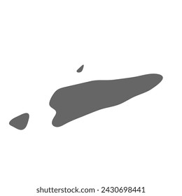 East Timor country simplified map. Grey stylish smooth map. Vector icons isolated on white background.