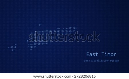 East Timor Digital map formed with ones and zeroes for data visualization design