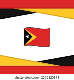 Plantilla de diseño de fondo de resumen de la bandera de Timor Oriental. Cartel del Día de la Independencia de Timor Oriental en medios sociales. Vector de Timor Oriental