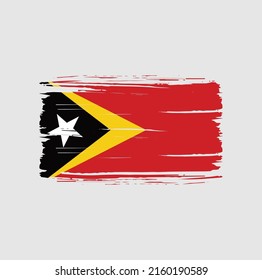 East Timor Flag Brush. National Flag