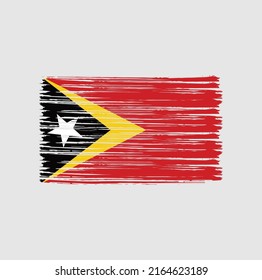 East Timor Flag Brush. National Flag