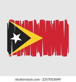 Bandera de Timor Oriental con vector de pincel Ilustración