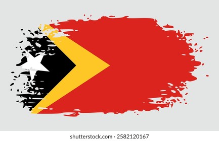 east timor flag brush stroke. banner vector illustration. Vector illustration