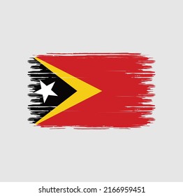 East Timor Flag Brush Strokes. National Flag