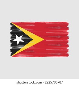 East Timor Flag Brush Vector Illustration
