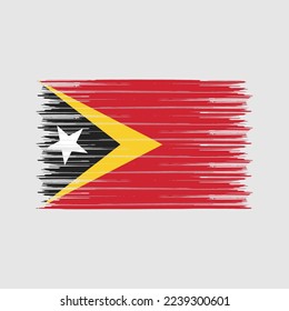East Timor Flag Brush Vector Illustration